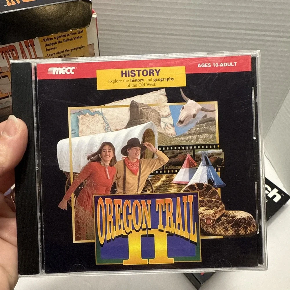 Vintage Oregon Trail II CD-ROM for PC Or Macintosh MECC (1994) With Box‎ & VHS